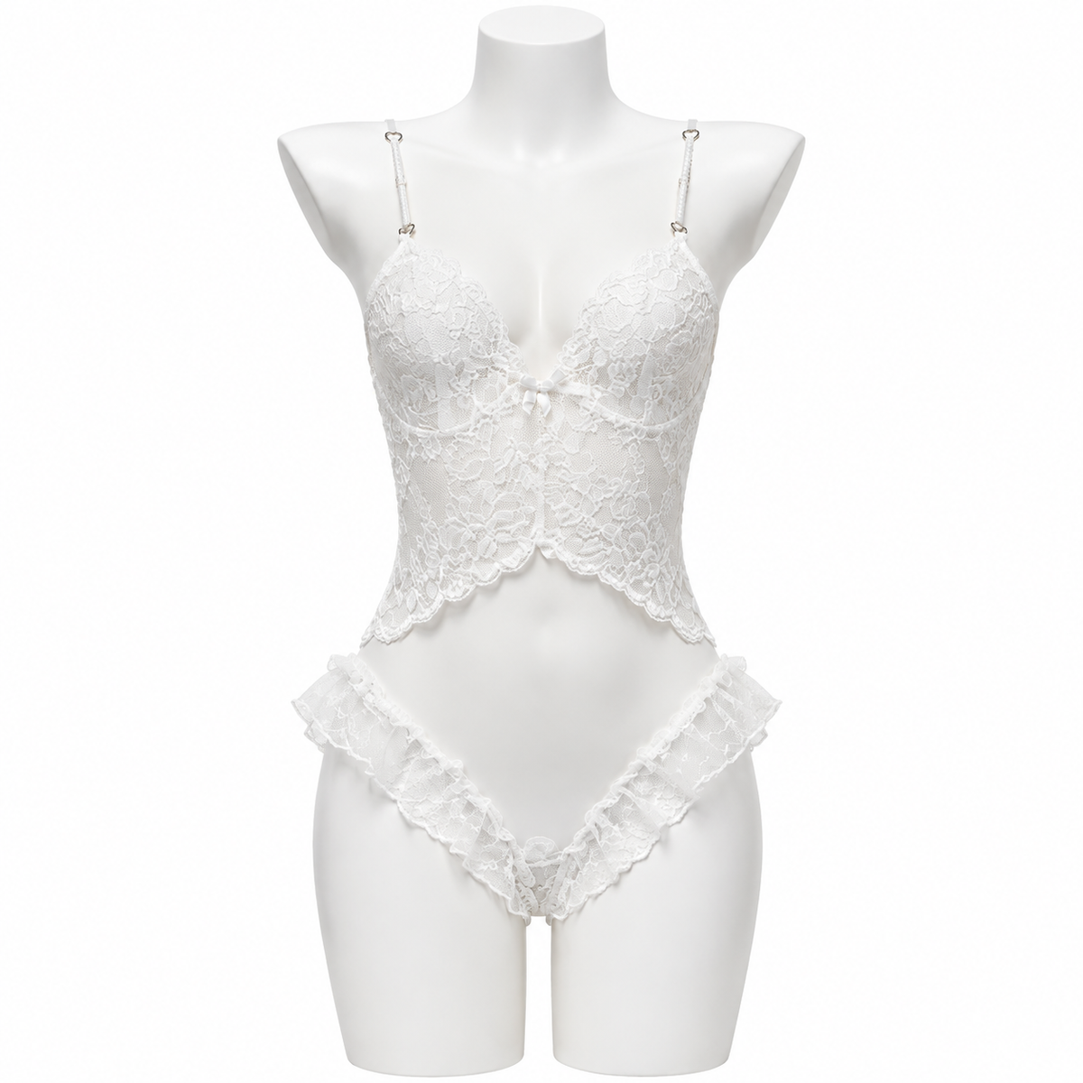 Sheer Lace Pearl Strap Teddy Bodysuit – Easy Off Lingerie